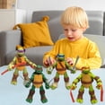 thumbnail image 3 of Dupurit 4.8" Turtle Action Figures Turtles Figure for Decorations Collection Birthday Action Figures (4-Pack), 3 of 3