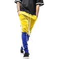thumbnail image 2 of Ma Croix Mens Stripe Track Pants Three Tone Color Block Skinny Fit Stretch Casual Elastic Athletic Training Slim Joggers, 2 of 6