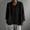 Black, variant on Women's Loose-Fit Cardigan Minimalist Cotton Linen Single-Breasted Long-Sleeve Collared Shirt Outerwear