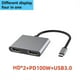 thumbnail image 4 of 4 in 1 Type C to Dual HDMI-Compatible Extend Splitter PD USB HUB, 4 of 5