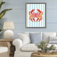 thumbnail image 3 of Stupell Industries Eclectic Bright Crab on Stripes Brown Floating Frame Canvas Art, 25 x 31, by Indira Prieto | IndySign, 3 of 8