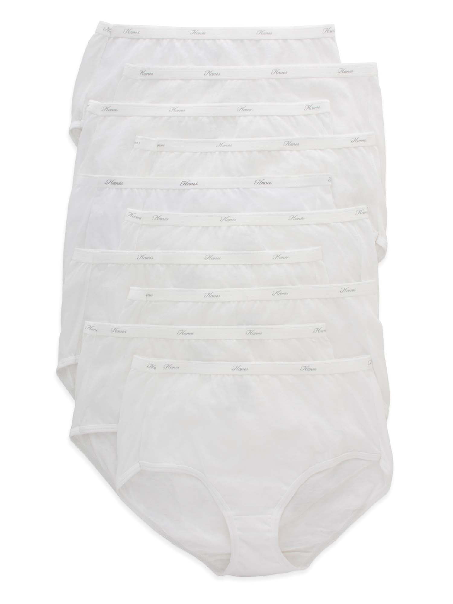 Hanes Women's Cotton Brief Underwear, 10-Pack