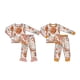 thumbnail image 1 of Conjunto de pijamas de hermano y hermana, pijamas estilo Jersey, pijamas de tela de seda con leche con patrón de calabaza de Halloween, pantalones de manga larga para c, 1 of 3
