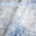 thumbnail image 3 of iOhouze Runner Rugs 2x6 Washable Runner Rug for Hallways Non Slip Kitchen Runner Low Pile Soft Printed Faux Wool Abstract Floor Runner for Inodoor Bedroom Entryway Laundry Room, Light Blue/Grey/White, 3 of 8