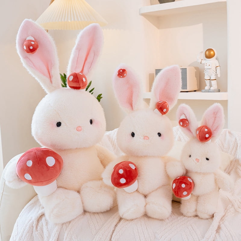 Mushroom Bunny Plush Pillow, 23.6 Inch Cute Mushroom Rabbit Decor Stuffed Animal Plushies Stuffy,Soft Toy Gift for Birthday Christmas Valentine's Day