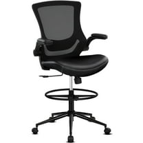 Misolant Tall Office Chair for Standing Desk, Drafting Chair with Foot Ring, PU Leather Recline High Office Tall Desk Chair with Adjustable Lumbar Support