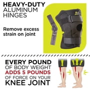 BraceAbility Plus Size Hinged Knee Brace for Large Legs and Arthritis, 6XL, Black