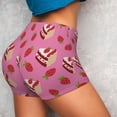 thumbnail image 3 of KLL Strawberry Cake Pattern Workout Shorts for Women Scrunch Short Gym Yoga Running Sport Active Exercise Fitness Shorts, 3 of 8