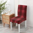 thumbnail image 4 of Chair Covers for Dining Room Set of 4, Stretch Washable Slipcovers with Rustic Farmhouse Plaid Print, Removable Polyester Seat Protector for Kitchen or Dining Room, 4 of 7