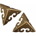 thumbnail image 2 of Set of 8 Vintage Pure Brass Miniature Corner Protectors with Cloud Pattern, 2 of 5