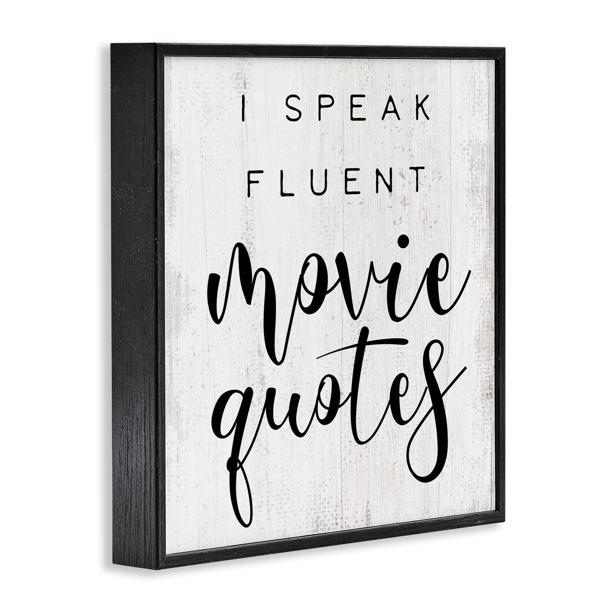 Stupell Industries Fluent Movie Quotes Phrase Typography Painting Black Framed Art Print Wall Art, 24 x 24