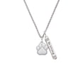 thumbnail image 2 of Delight Jewelry Silvertone Large White Paw Silvertone Be Strong and Courageous Bar Charm Necklace, 23", 2 of 4