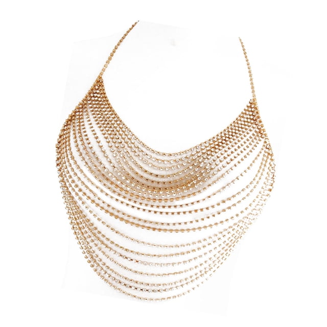 Boho Rhinestone Body Chain Decoración Para Rave Nightclub Prom Salvador Cadena del cuerpo