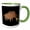 Green/White, variant on 3drose, Funny Cute Feral Hog or Pig Wild Boar Eating Ice Cream Cartoon, 11oz Mug