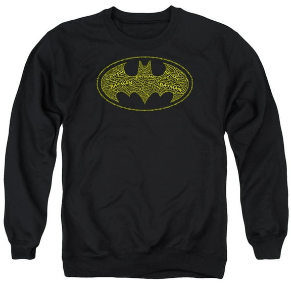 Batman Type Logo Adult Crewneck Sweatshirt Black