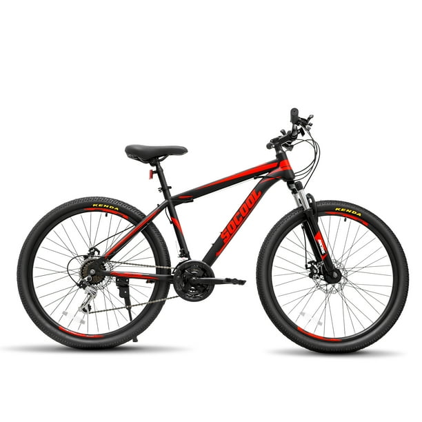 gespannen gedragen Foto 26 Inch Mountain Bike, Adult Men's Women's Bikes Carbon Steel 21 Speed Bicycle with Full Suspension MTB, Girls and Boys Mountain Bike Cycling Dual Disc Brakes BMX Bikes for Men Women (Black/Red) - gespannen gedragen Foto 26 Inch Mountain Bike, Adult Men's Women's Bikes Carbon Steel 21 Speed Bicycle with Full Suspension MTB, Girls and Boys Mountain Bike Cycling Dual Disc Brakes BMX Bikes for Men Women (Black/Red) -