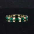thumbnail image 2 of 4x2mm Baguette-Cut Lab-Created Emerald Bar Set Full Eternity Wedding Band Ring in 925 Sterling Silver – Bar-Set Design for Timeless Elegance, 2 of 4