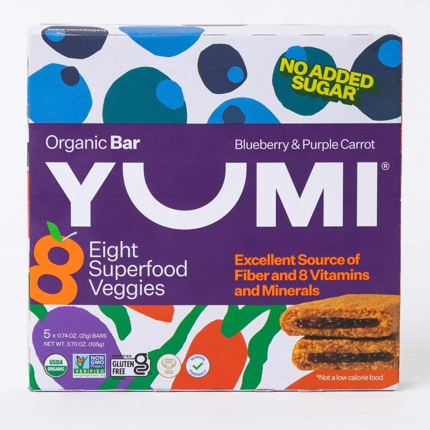 YUMI Organic Blueberry & Purple Carrot Toddler Snack Bars - 3.7oz/5ct