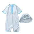 thumbnail image 5 of URMAGIC Toddler Boys One Piece Zip Sunsuits with Sun Hat UPF 50+ Kid Beach Swimsuit 2-3 Years, 5 of 9