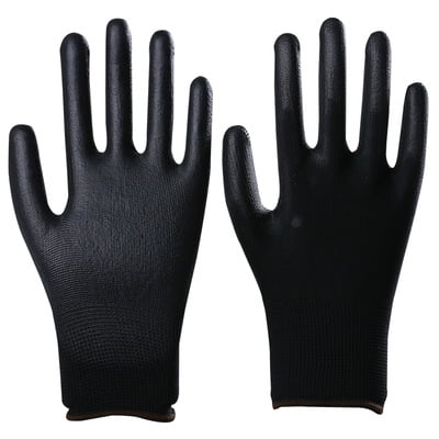 Guantes de trabajo blancos libres de polvo con revestimiento de dedos antiestático de nailon PU y revestimiento de inmersión en la palma