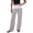 Gray, variant on Women's Fold Over Waist Wide Leg Pants with Low Rise Cut and Flowy Silhouette Featuring Soft Draping Fabric Black L