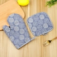 thumbnail image 5 of Oven Mitt and Pot Holder, 10.2 Inch Non-Slip Oven Glove Leaf Pattern Hot Pads for Grilling, Baking, Hold Hot Pots Pans, 5 of 6