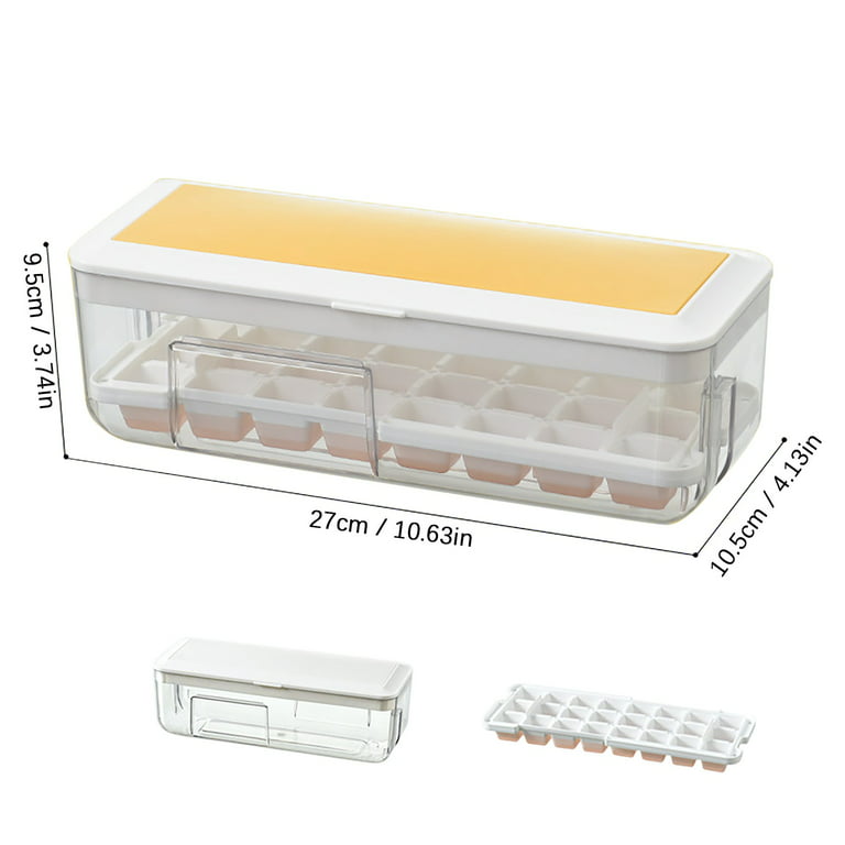 InnOrca Ice Cube Tray with Lid and Storage Bin for Freezer, Easy