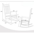 thumbnail image 2 of PINDEE Wood Rocking Chair Outdoor with 450 lbs Support Relaxing Rocker Solid Wood High Back Seat Reclining Seat for Deck, Garden, Backyard, Porch, Indoor or Outdoor Use, White, 2 of 5