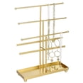 thumbnail image 5 of 5-Tier Gold Tabletop Metal Jewelry Necklace, Bracelet, Earring, Organizer with Ring Tray, 5 of 7