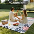 thumbnail image 3 of Navy Blue Coastal Outdoor Rug 6x9 Ft - Reversible Patio Rug Outdoor Camping Rugs, Coral Turtle Starfish Jellyfish Washable Indoor Outdoor Area Rugs, Non-Slip Outdoor Carpet Runner for Deck/Porch, 3 of 7
