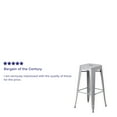 thumbnail image 5 of Flash Furniture Commercial Grade 30" High Backless Silver Metal Indoor-Outdoor Barstool with Square Seat, 5 of 13
