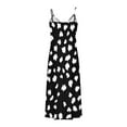 thumbnail image 3 of Women's 2025 Summer Casual Boho Sundress Spaghetti Strap V Neck Flowy Midi Dresses A-Black, 3 of 4
