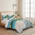 thumbnail image 5 of Twin XL Quilt Set 68''x98'', Summer Beach Lightweight Summer Bedspread Coverlet Set with 2 Pillow Shams, Tropical Coastal Palm Tree Surfboard Breathable All Season Quilt Bedding for Dorm/Guest Room, 5 of 9