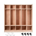thumbnail image 1 of KFFKFF Jacket Storage, 5-Compartment School Cubby Coat Stand 48×13×48 inch, Educational Facility Jacket Storage and Bag Holder, featuring 5 Pegs and Storage Containers, 1 of 9