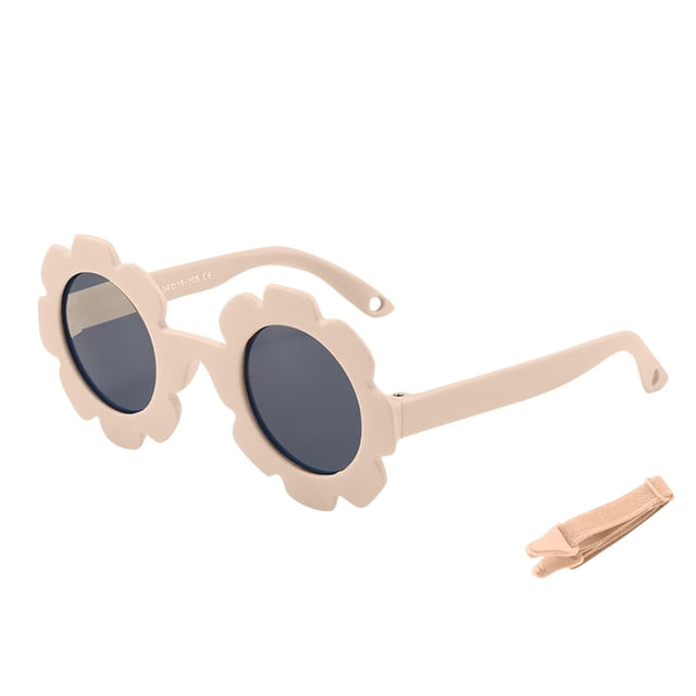 0-3T Baby Polarized Sunglasses + Silicone Frames + Uv Protection + Infant Shades Beige