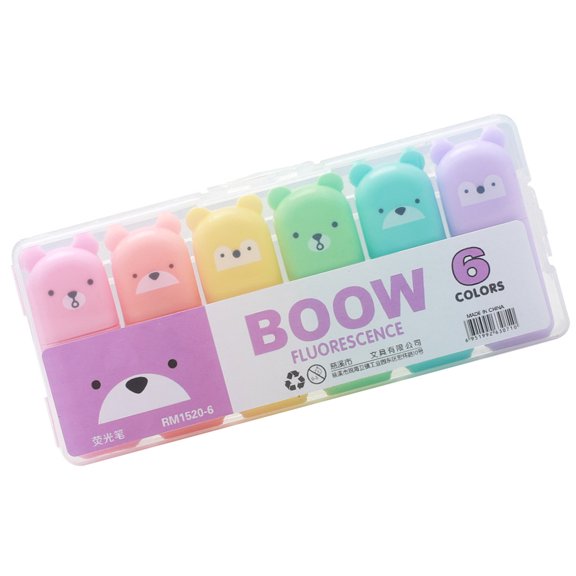 4/5/6 Colors Highlighter Pen Cartoon Highlighter Markers Lovely Fluorescent Pen Highlighters Set Bible Marker Pen