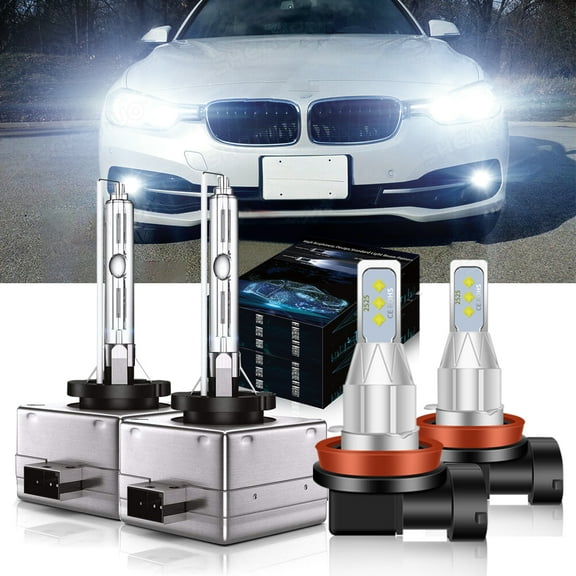 H11 D1S Xenon bulbs for 2006 BMW 325xi LED Headlights High Low Beam 4pc