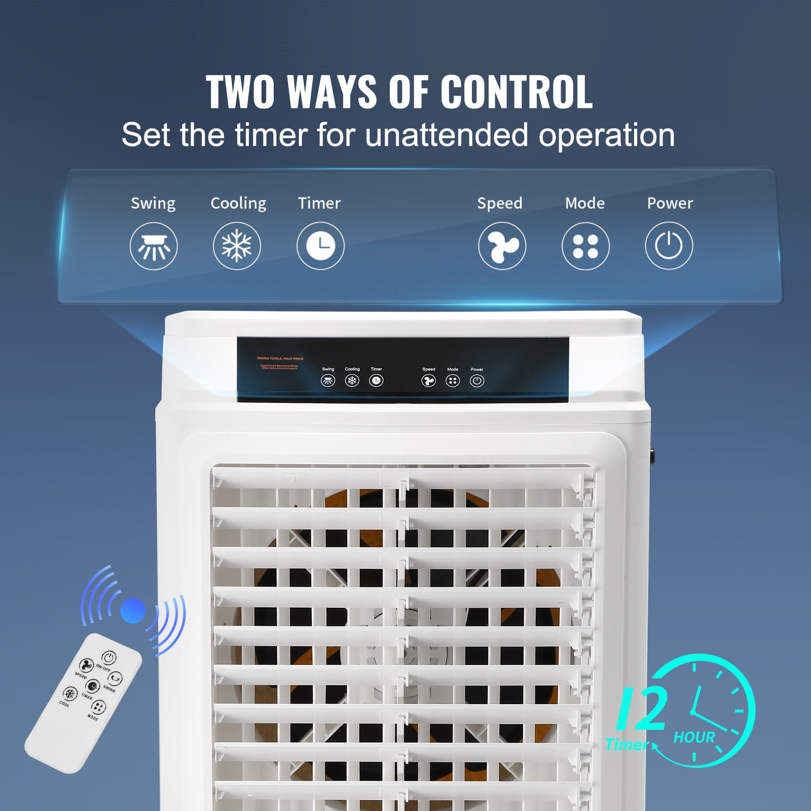 BENTISM 3-in-1 Evaporative Cooler, 9 Gal/34 L Portable Air Cooler 3100 CFM Swamp Cooler with Remote Control 12 H Timer Air Cooler, 3 Wind Speeds for Outdoor Indoor Use