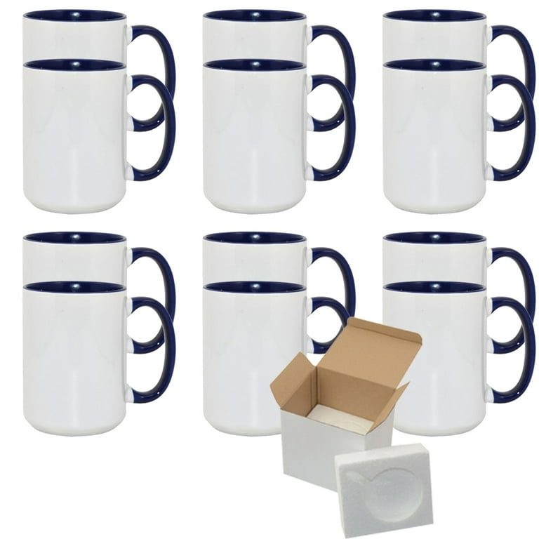 15oz Sublimation Mugs With Gift Mug Box. Mugs - Cardboard Box - 12 Mugs