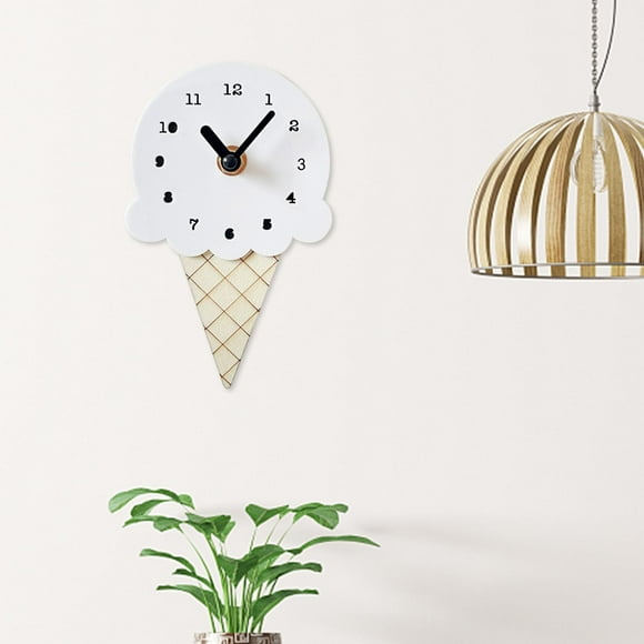 Mini reloj de pared BLESIY colgante de helado Decoración nórdica blanco