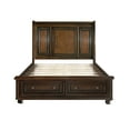 thumbnail image 4 of Brown Cherry Finish 3pc Bedroom Set Platform Queen Bed Storage Nightstands Traditional Style Wooden Furniture, 4 of 7