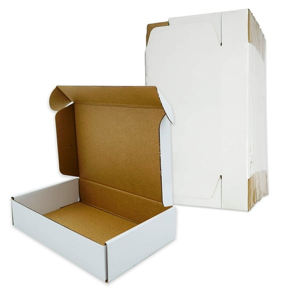 Shipping Boexs 9x6X2 Inches Set of 20 White Corrugated Cardboard Mailer Boxes for Packing, Mailing, and Small Business