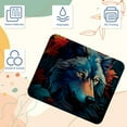thumbnail image 3 of Wolf Printed Square Desk Mat Mousepad, 8.3x9.8 Inch, Non-Slip Rubber Bottom, Suitable for Office and Gaming, 3 of 6