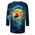 thumbnail image 5 of WZXFASHION 2025 T-Shirts d'Halloween pour Femmes Manches 3/4 T-Shirts Graphiques Sorcière Tops de Festival Chandails en Molleton Col Rond Articles en Liquidation T-shirt à Manches Longues pour Femmes, 5 of 5