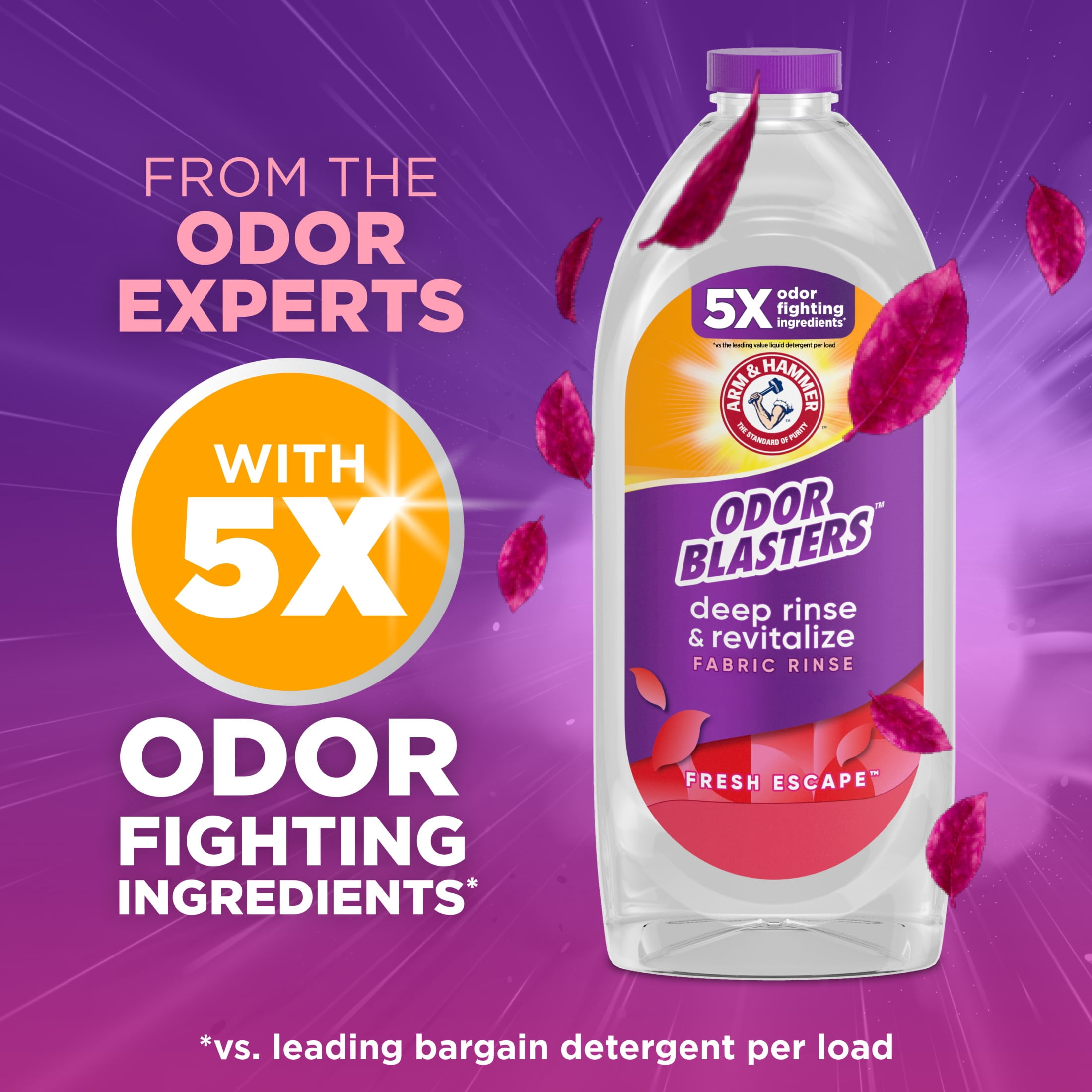 ARM & HAMMER Odor Blasters Deep Rinse and Revitalize Fabric Rinse, Fresh Escape, 28 fl oz