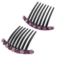 thumbnail image 1 of 2PCS 7 Teeth Hair Side Combs Rhinestone Floral Twist Combs Rhinestone Flower Hairpin Decorative Hair Combs Accessories for Women (2 Style), 1 of 5