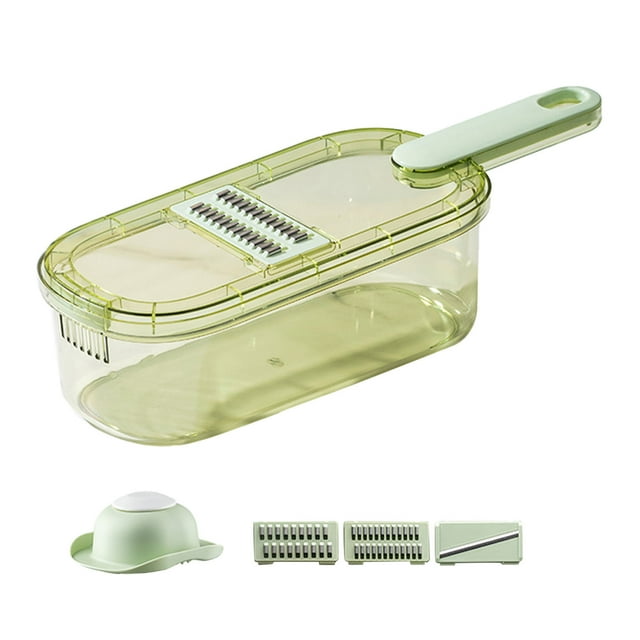 Cortador de verduras, cortador de verduras, acero inoxidable 304, transparente, para patatas, 3 cuchillas