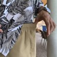 thumbnail image 2 of Camisas Cuello De Hombre Camisa de vestir vintage con botones de manga corta hawaiana de playa con estampado floral suelto para hombre (White, XL), 2 of 5