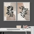 thumbnail image 3 of IDEA4WALL Framed Canvas Print Wall Art Set Mid-Century Pastel Watercolor Forest Plant Nature Illustrations Modern Art Rustic Decorative for Living Room, Bedroom, Office - 24"x36"x2 White, 3 of 5