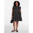 thumbnail image 2 of Time and Tru Women's and Women's Plus Cotton Mini Dress with Flutter Sleeves, Sizes XS-4X, 2 of 6